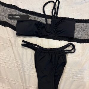 Fashion Nova Black Bikini Set Pool Party Babe S